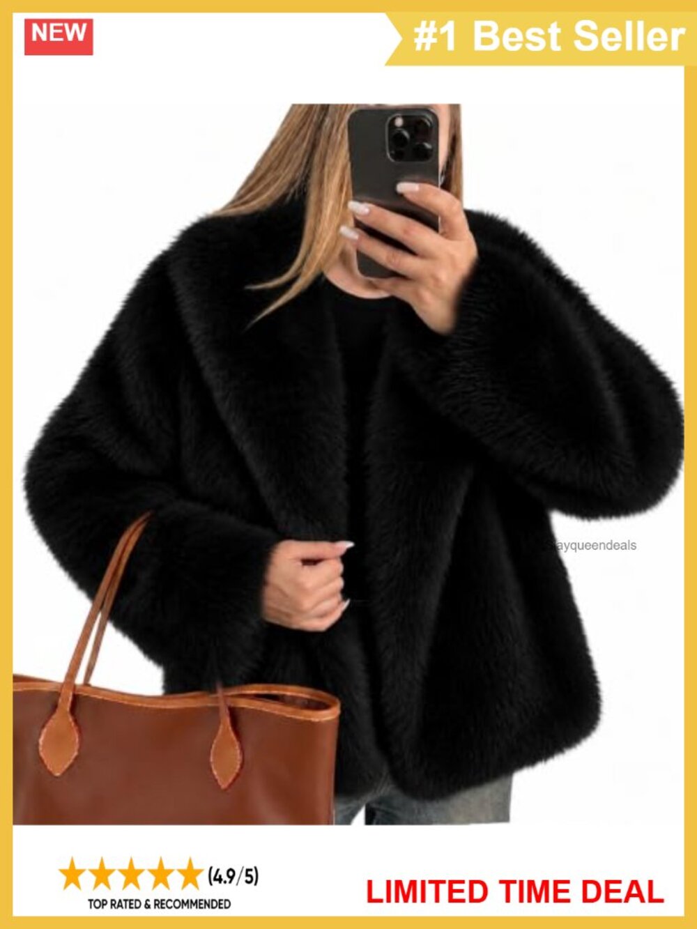 Faux Fur Jacket Fluffy Furry Coat Long Sleeve Winter Outwear